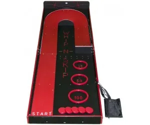 Whip N Skip carnival game with ramp and puck for skill-based play at Chicago events