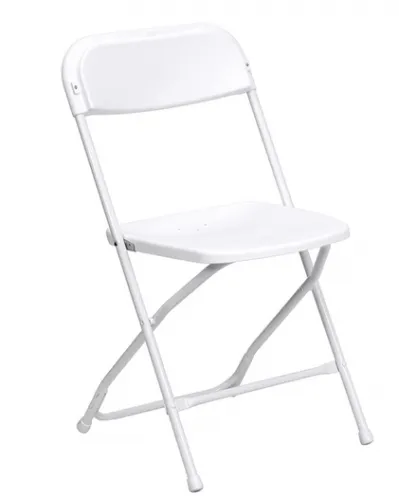 White folding chair rental from AMJ Spectacular Events for weddings and parties in Chicago