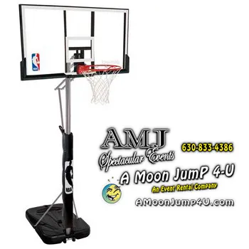 Portable basketball hoop rental with 54-inch adjustable backboard for Chicago events