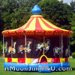 Colorful Carousel Deluxe Jump bounce house rental for kids in Chicago from AMJ Spectacular Events
