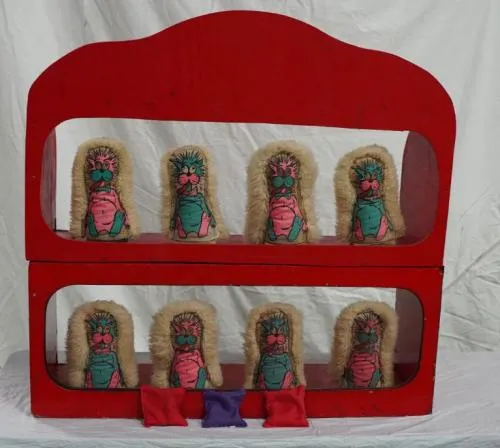 Krazy Kats carnival bean bag toss game rental with knock-down cat targets from AMJ Spectacular Events