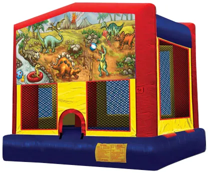 Dino's on Vacation dinosaur-themed bounce house rental from AMJ Spectacular Events in Chicago