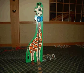Kiddie Giraffe Striker carnival game rental, a mini 8ft high striker for younger kids