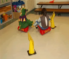 Kid-powered Roller Racers ride available for rent from AMJ Spectacular Events in Chicago