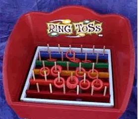 Classic Ring Toss carnival skill game rental with rings and pegs from AMJ Spectacular Events in Chicago