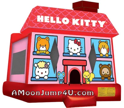 Hello Kitty themed inflatable bounce house rental for kids' parties in Chicago