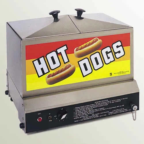 Concession hot dog steamer and bun warmer that cooks 80 hot dogs and warms 40 buns for rent in Chicago