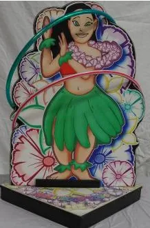 Colorful tropical Hula Girl Hoop Toss ring toss carnival game for kids