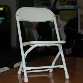 White kid's folding chair rental sized for children's parties and school events in Chicago