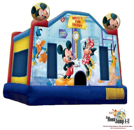 Mickey Mouse Clubhouse themed bounce house rental with Mickey and friends for Chicago kids parties