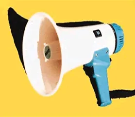 Megaphone rental with adjustable volume and 500-yard range for Chicago events