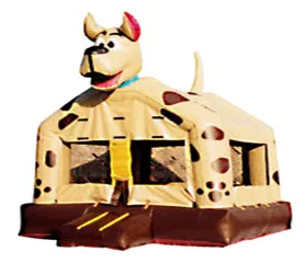 Brown Dog bounce house, a giant Scooby-Doo-looking pup jump for kids at Chicago events