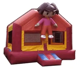 Dora the Explorer themed inflatable bounce house rental for kids' parties in Chicago