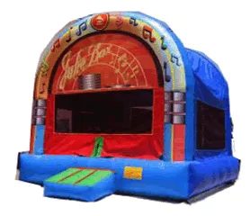 Colorful Jukebox-themed inflatable bounce house rental for Chicago parties and events
