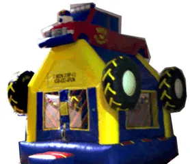 Almost life-sized Monster Truck bounce house inflatable rental for kids' parties in Chicago