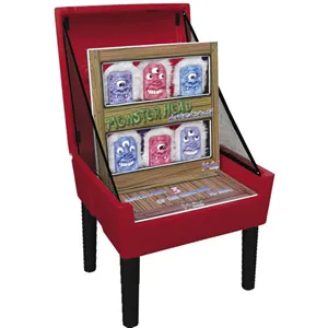 Monster Head Knock-Down bean bag toss carnival game rental with monster faces from AMJ Spectacular Events
