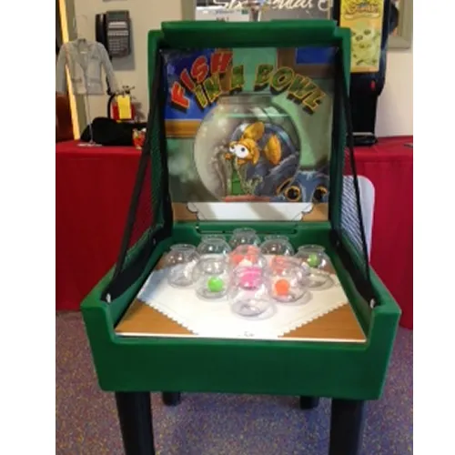 Fish In A Bowl carnival game with ping pong balls and fish bowls for events in Chicago