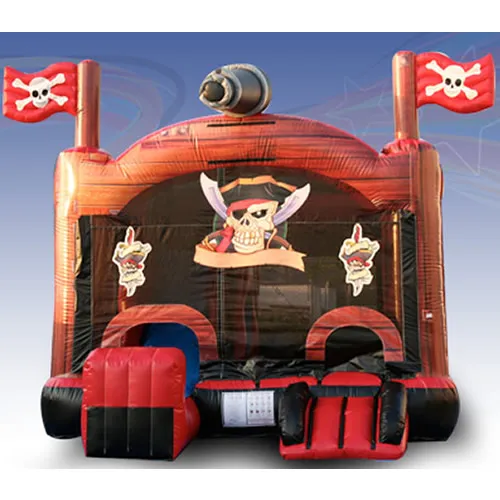 Pirates Combo inflatable pirate ship rental with bouncer, climbing wall, and 8-foot slide from AMJ Spectacular Events