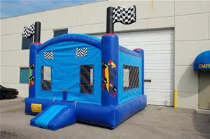 Racing-themed Racing Jump bounce house rental for kids at a Chicago event