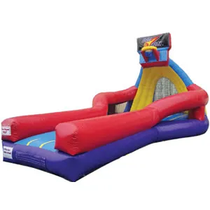 Inflatable Slam Dunk basketball hoop rental with bouncy jump area for slam dunking, from AMJ Spectacular Events Chicago