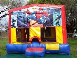 Spiderman superhero-themed inflatable bounce house rental from AMJ Spectacular Events in Chicago